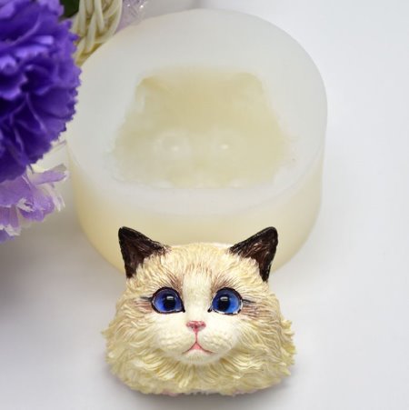 심장폭격 고양이 실리콘몰드- 수제비누 석고방향제 캔들 실리콘몰드