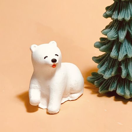 한발든 아기 북극곰 몰드 1구(입체) - 캔들 동물 캐릭터 석고방향제몰드