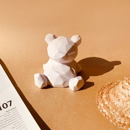 3D 뒷짐진 곰 캐릭터 입체몰드 - 동물 캔들 석고방향제 실리콘몰드