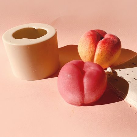 뉴 80mm 복숭아꼭지 캔들몰드 - 석고방향제 과일 복숭아 실리콘 입체몰드
