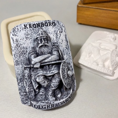덴마크 고대의 기사 홀거 단스케 석고상 몰드 - 인물 조각상 캔들 실리콘몰드