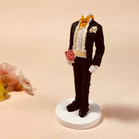꽃을든 엘레강스 신랑턱시도 (양면입체) - 결혼 웨딩 답례품 신랑 수제몰드