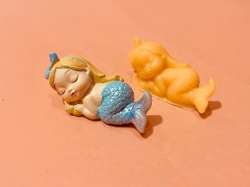 단잠자는 인어공주 3D입체 - 수제비누몰드 석고방향제 양초 캔들 캐릭터실리콘몰드