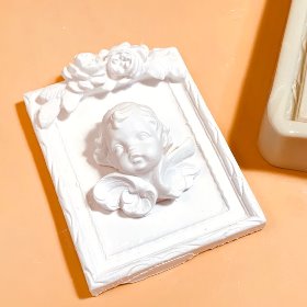 두송이 꽃 직사각액자 실리콘몰드 - 오브제 제작 석고 캔들 타블렛 석고방향제몰드