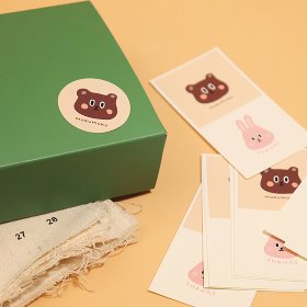 무쿠무쿠 곰돌군 토슈니스티커 (10매) - 캐릭터 데코 팬시 동물스티커
