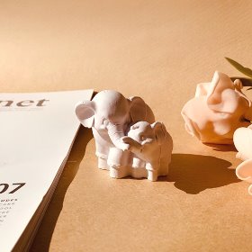엄마아기코끼리 입체몰드 - 캔들 석고방향제 동물 캐릭터 실리콘몰드