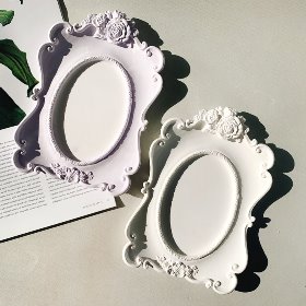 BIG 라로즈 앤티크액자 실리콘몰드 - 석고방향제 거울 캔들 타블렛몰드
