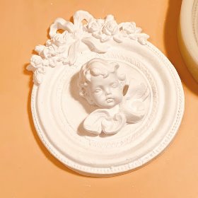 나만의 오브제만들기 리본장미 원형액자 실리콘몰드 - 석고 캔들 타블렛 석고방향제몰드
