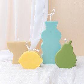 [금형] 3탄 기하학 오브제 몰드 (4type) - 레몬 라임 사기그릇 호리병 캔들몰드