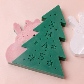 x-mas 트리와 눈사람 타블렛몰드 (단면입체) - 크리스마스 장식 소품