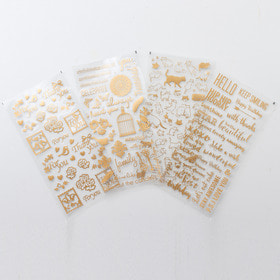 금박 패턴 디자인 장식 스티커 1매 (선택1종) - 패키지 데코스티커 DIY