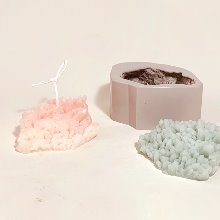 분홍피치 수정몰드 캔들 실리콘몰드(입체) - 인테리어 보석 석고방향제오브제 수제몰드