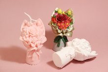 장미 축하꽃다발 실리콘몰드 - 봄 꽃 캔들만들기 석고방향제 캔들몰드(2D반입체형)