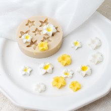 미니 플루메리아 7구 몰드 -  데코 장식 캔들 꽃 데코 실리콘몰드